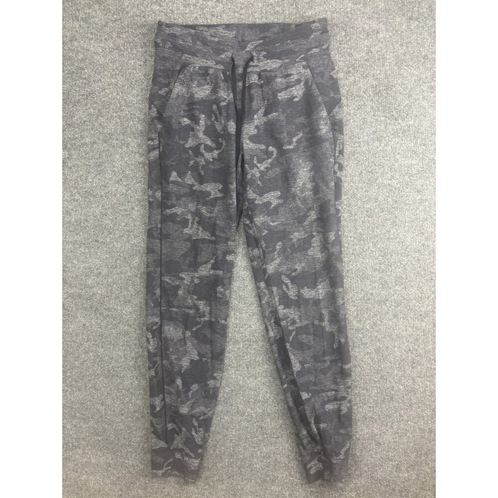 Lululemon Jogger Pants Womens 4 Gray Camo Knit High Rise Pockets Lounge Yoga
